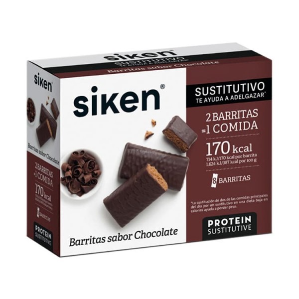 Siken Proteinafibra Barritas Chocolate 8 Uds